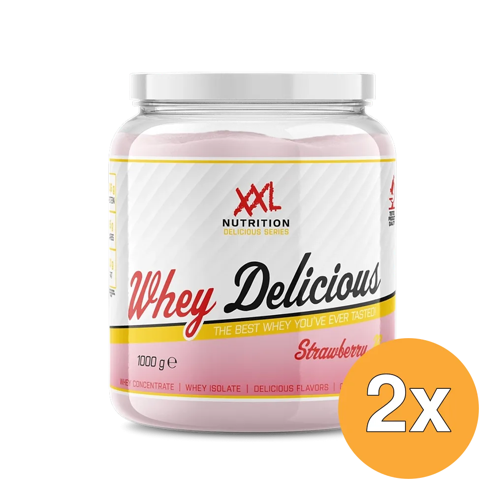 2x XXL Nutrition Whey Delicious Aardbei Banaan (1000 gr)