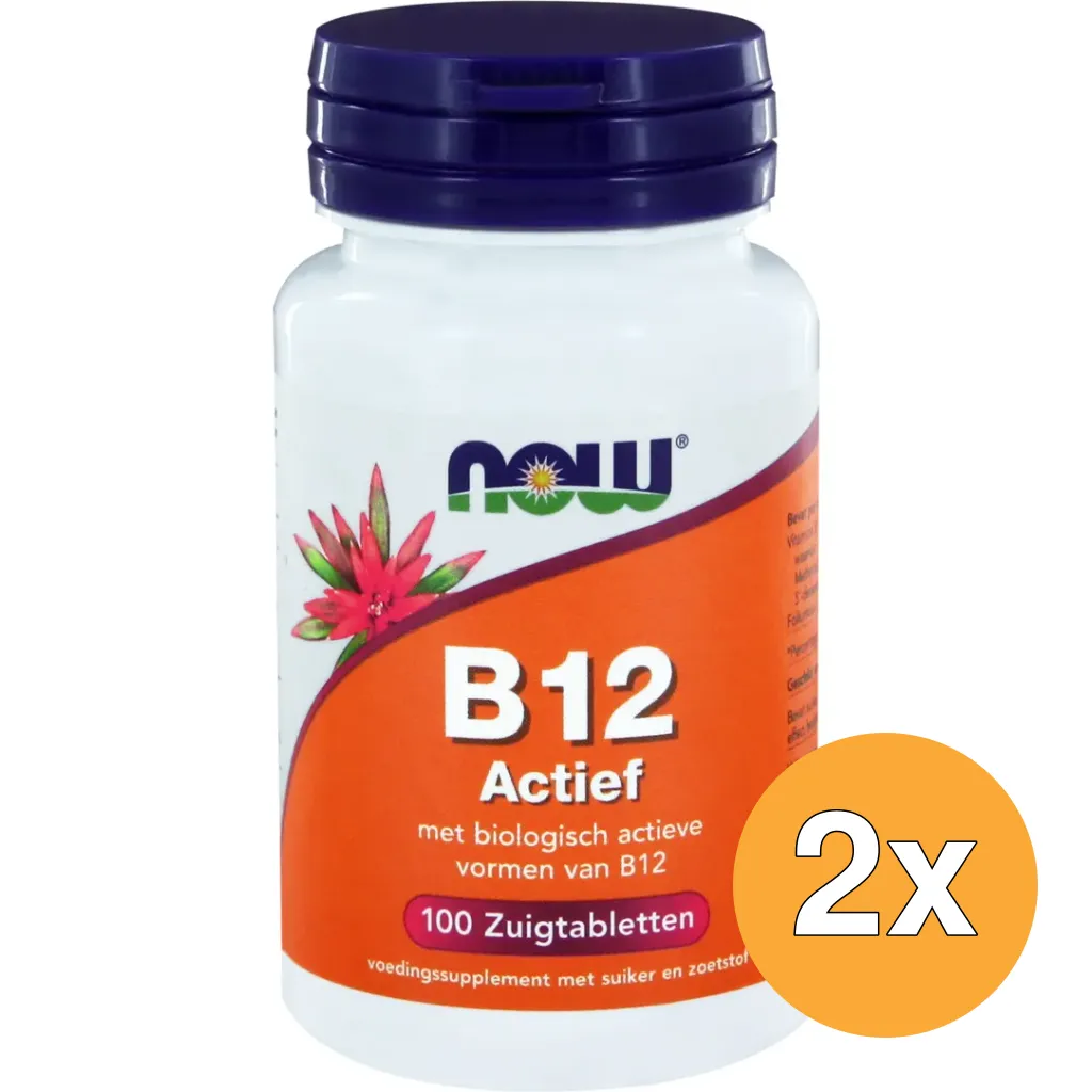 2x Now Vitamine B12 actief (100 zuigtabletten)