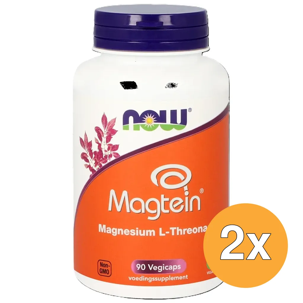 2x NOW Magtein Magnesium L-Threonaat (90 vega capsules)