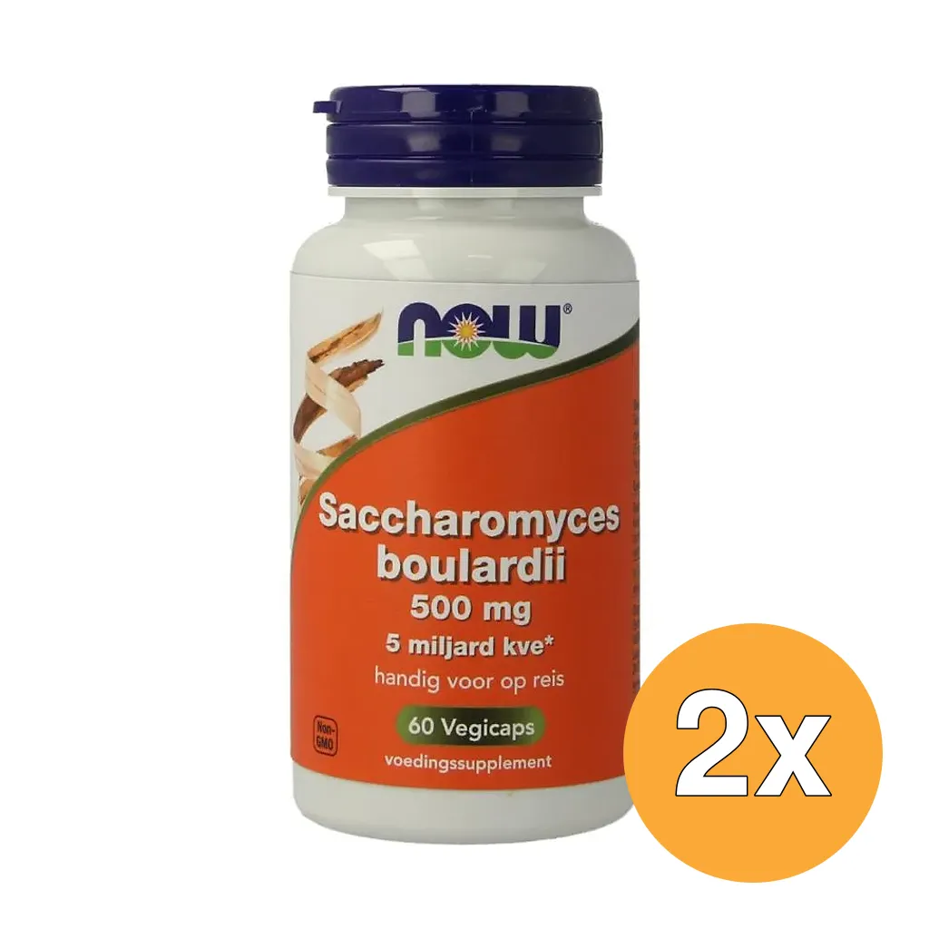 2x Now Saccaromyces boulardii 500mg (60 vega capsules)