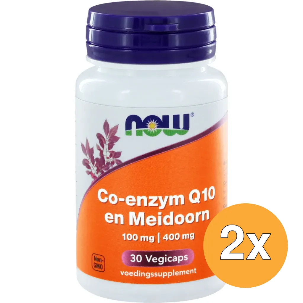 2x Now Co-Q10 100 mg met meidoorn (30 vega capsules)