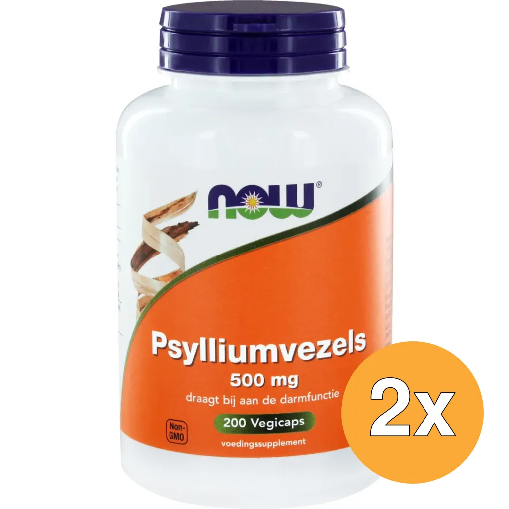 2x Now Psylliumvezels 500 Mg (200 vega capsules)
