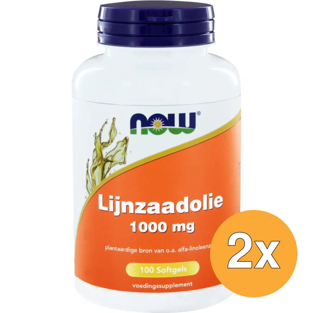 2x Now Lijnzaadolie 1000 Mg (100 softgels)