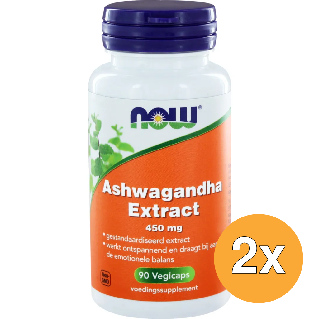 2x Now Ashwagandha Extract 450 Mg (90 vega capsules)