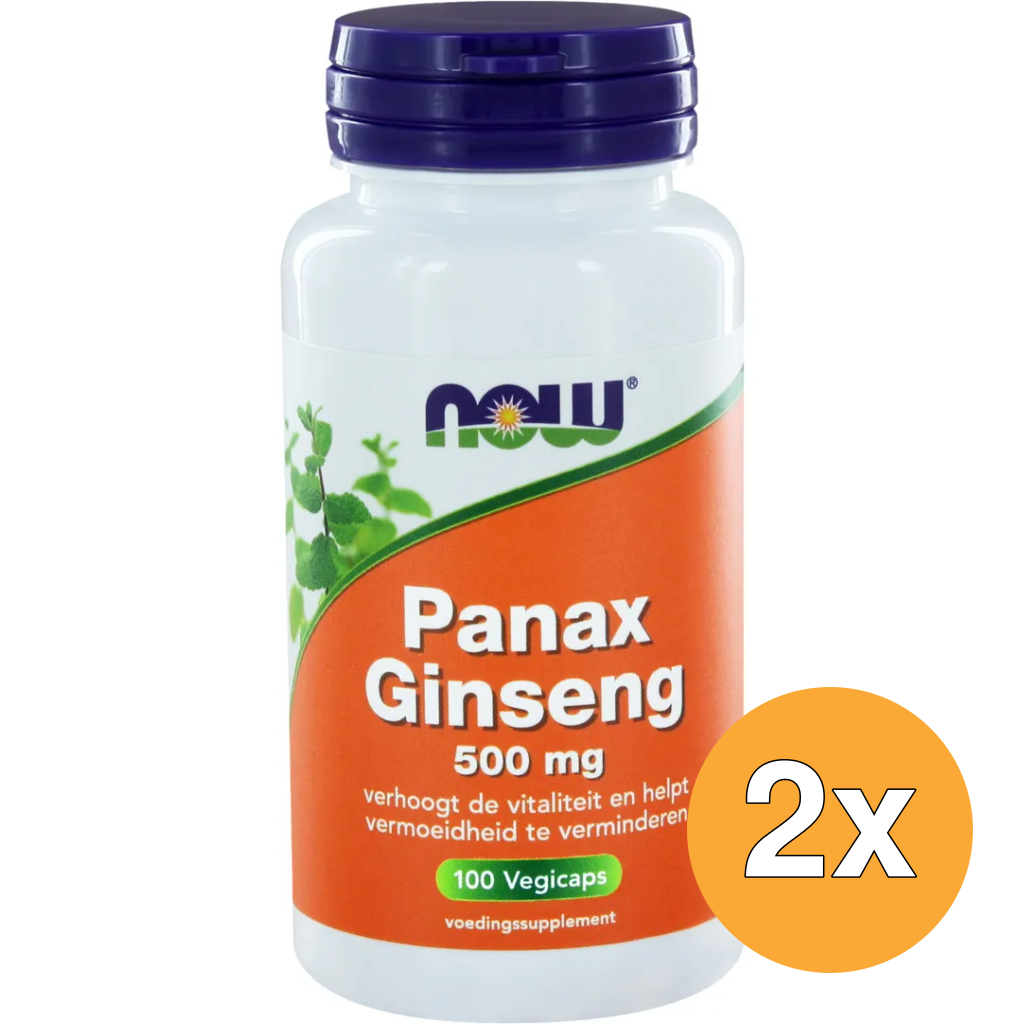 2x Now Panax Ginseng 500 Mg (100 vega capsules)