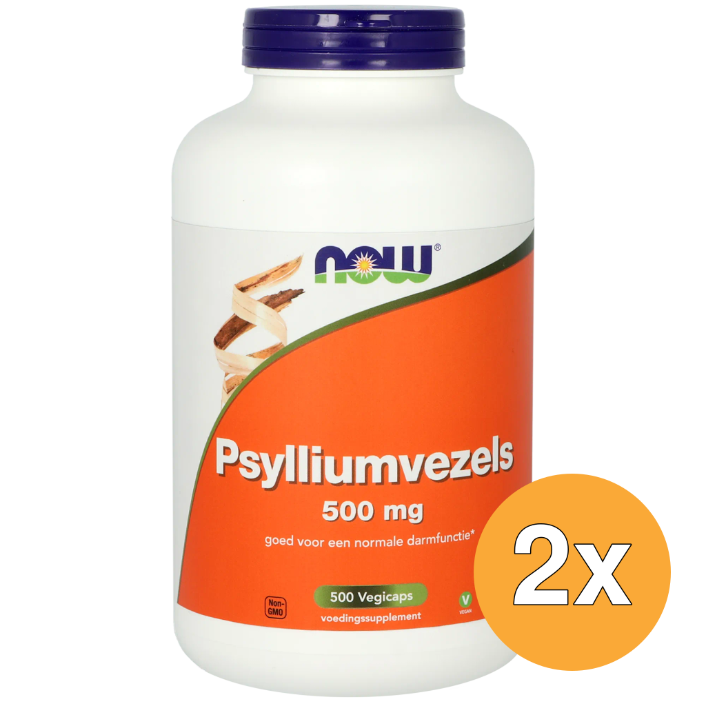 2x Now Psylliumvezels 500 mg (500 vega capsules)