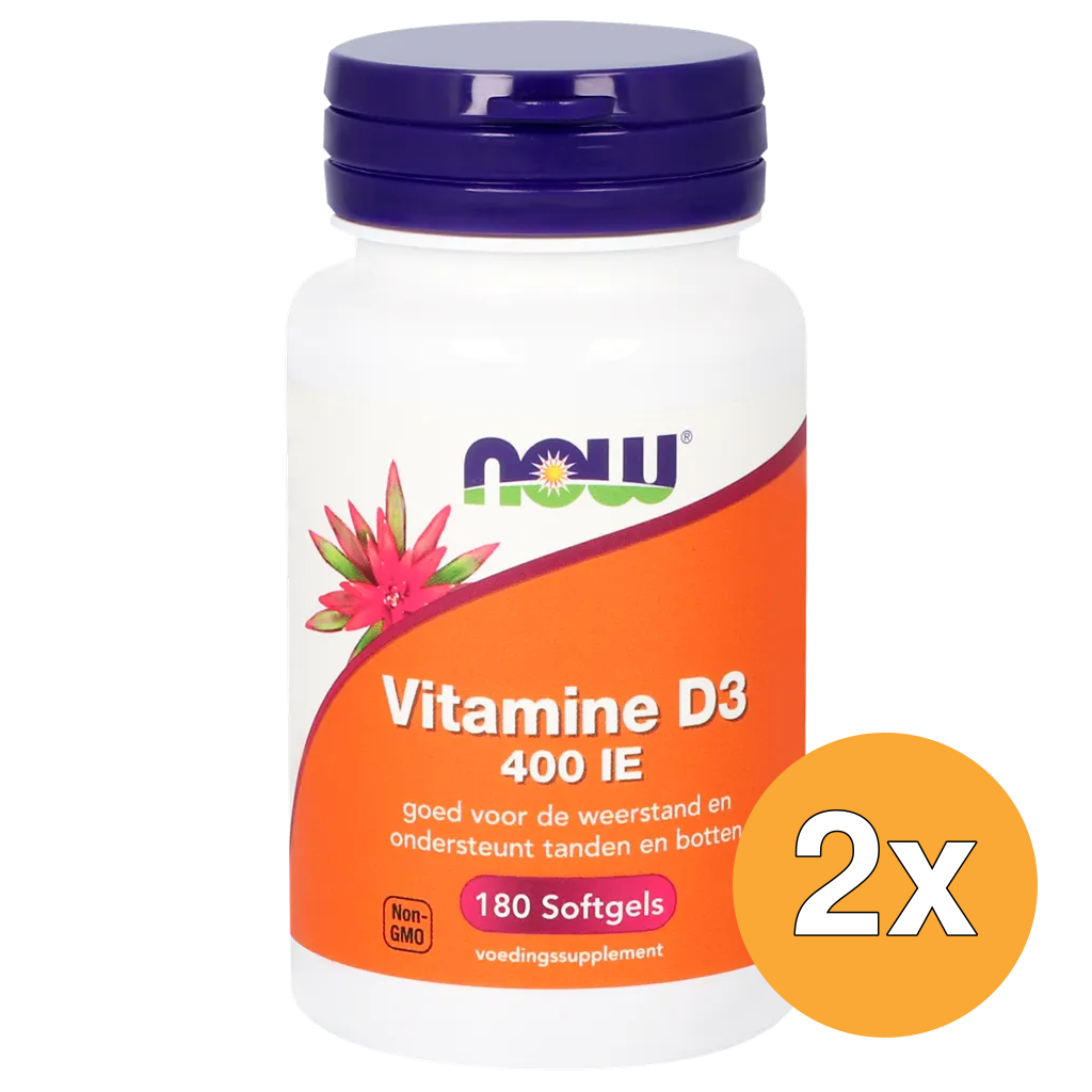 2x Vitamine D3 400 IE (180 softgels)