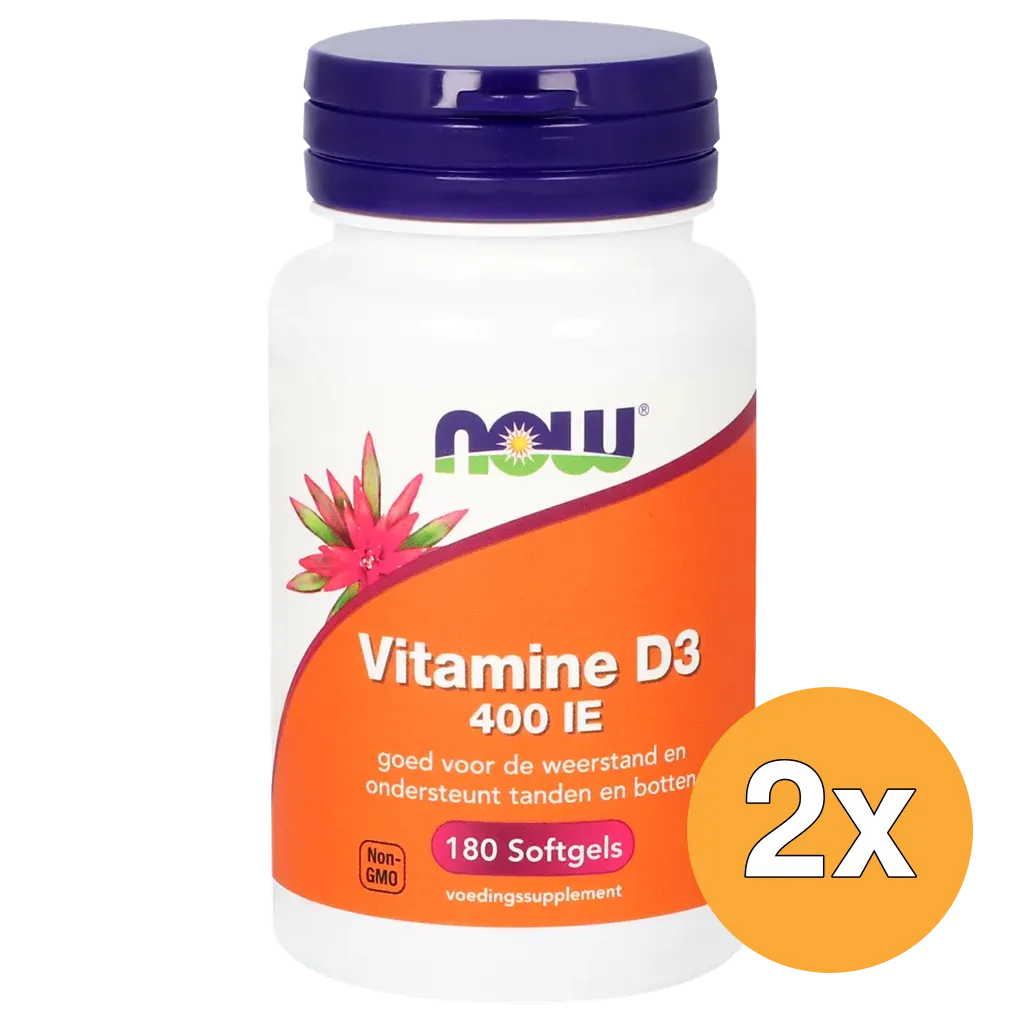 2x Vitamine D3 400 IE (180 softgels)