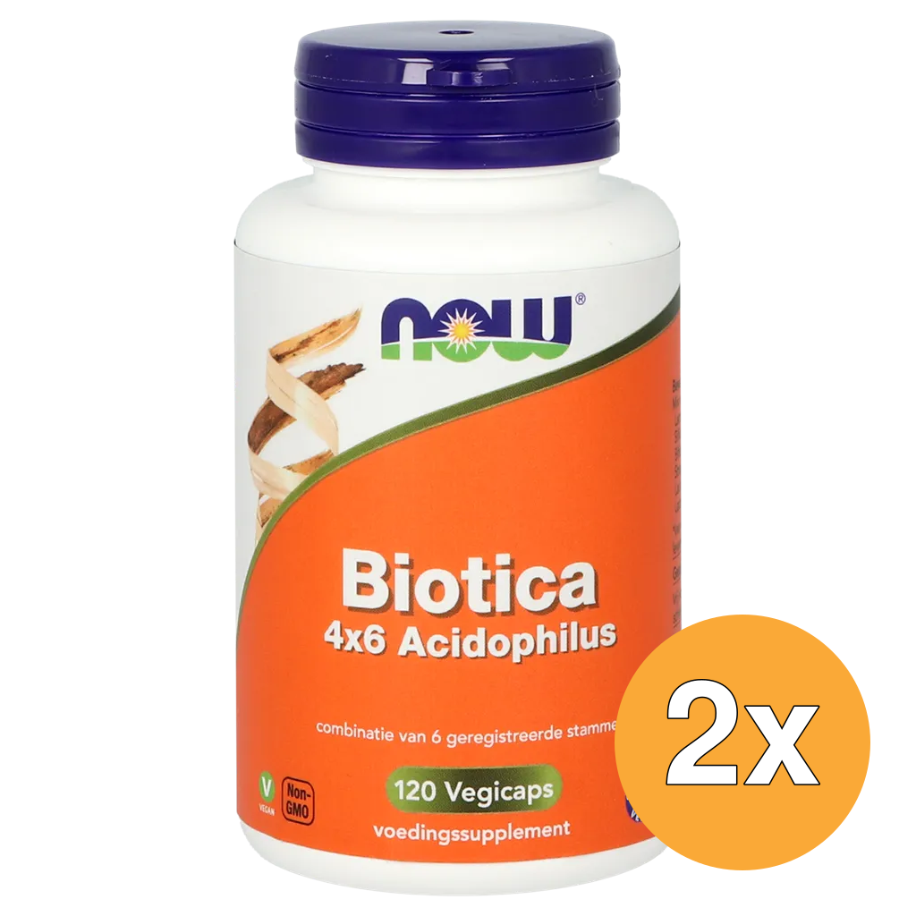 2x Now Biotica 4X6 Acidophilus (120 vega capsules)