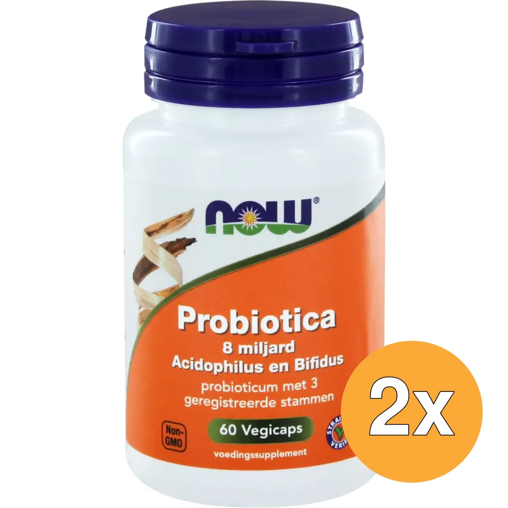 2x Now Probiotica 8 Miljard Acidophilus En Bifidus (60 vega capsules)
