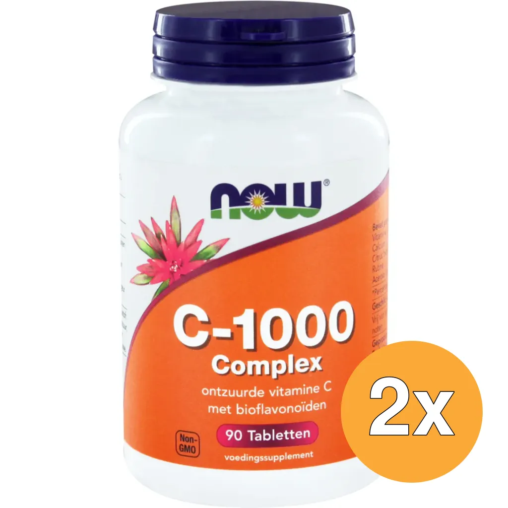 2x Now Vitamine C 1000 mg complex (90 tabletten)