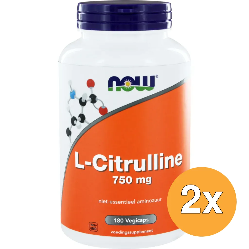 2x Now L-Citrulline 750 mg (180 vega capsules)