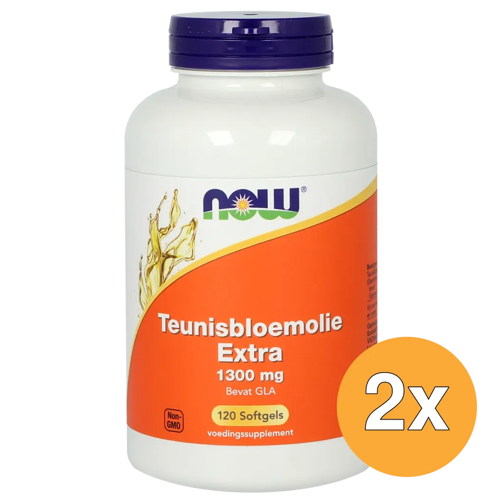 2x Now Teunisbloemolie Extra 1300Mg (120 softgels)