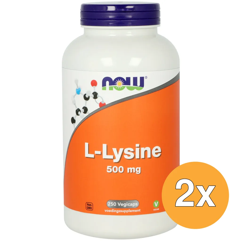 2x NOW L-Lysine 500 mg (250 vega capsules)
