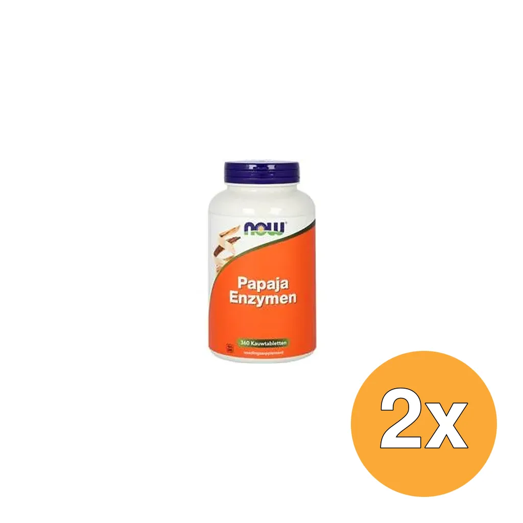 2x Now Papaja Enzymen (360 kauwtabletten)