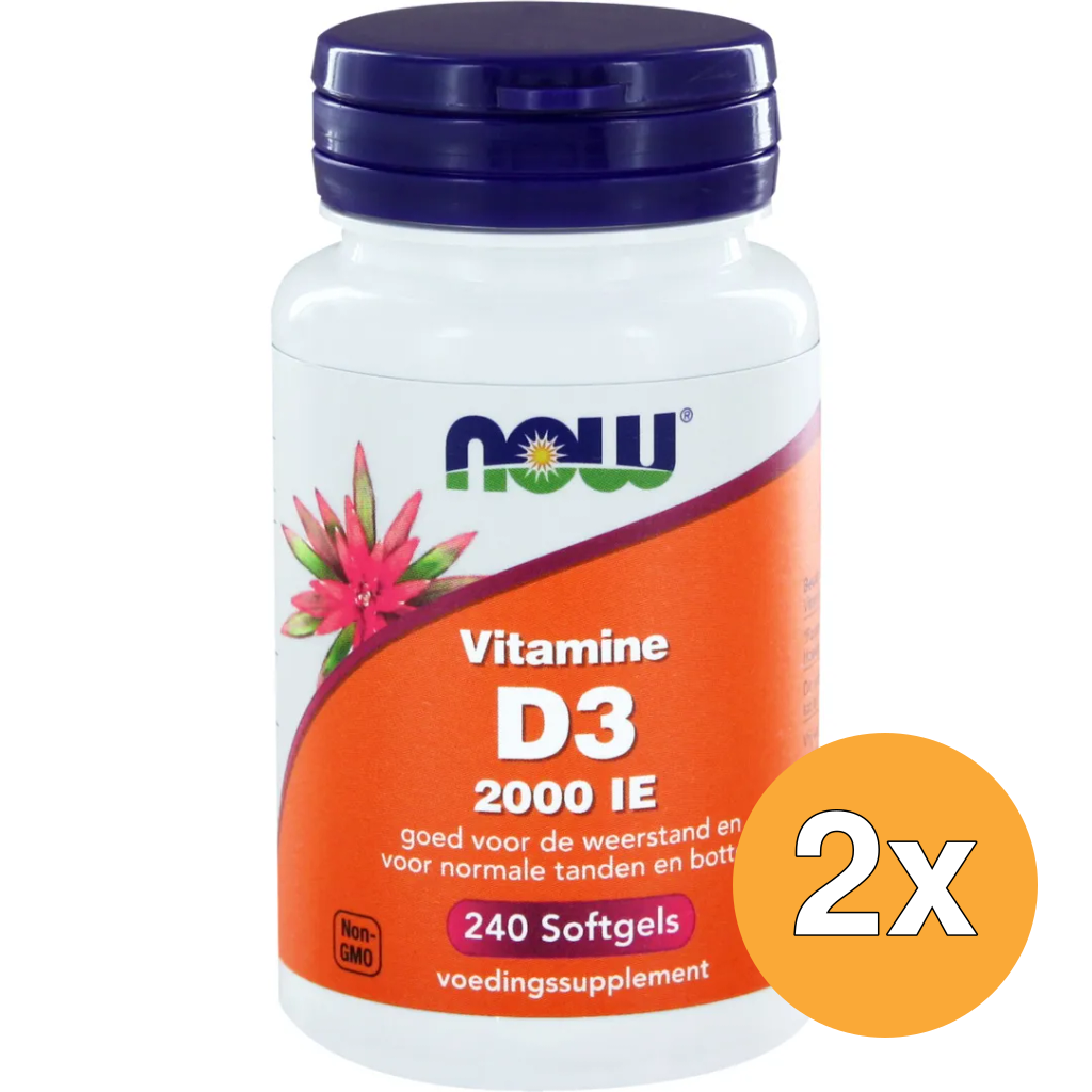 2x Now Vitamine D3 2000IE (240 softgels)