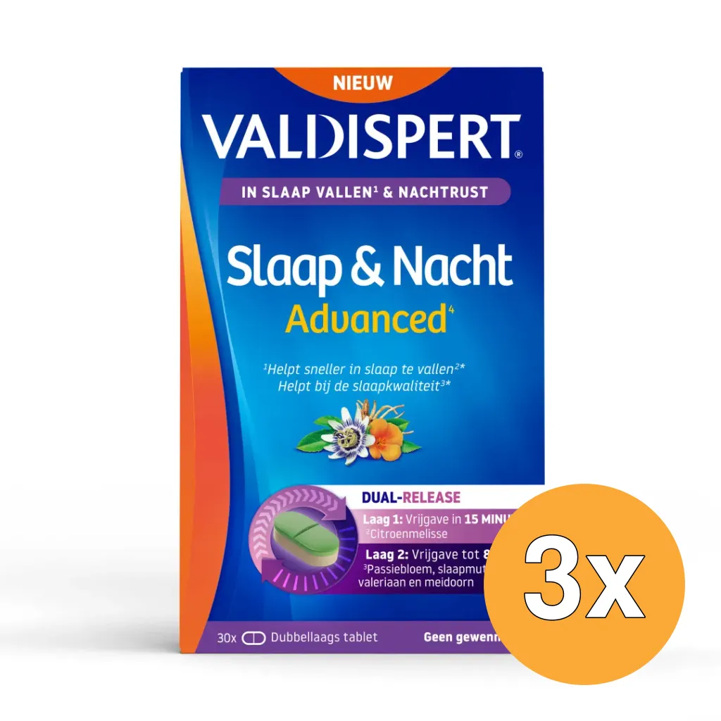 3x Valdispert Slaap & Nacht Advanced (30 Tabletten)