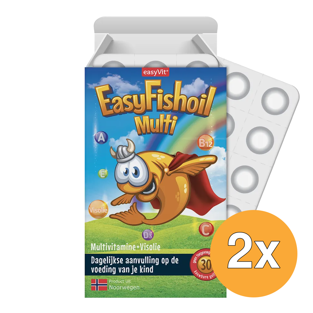 2x Easyvit Easyfishoil multi (30 kauwtabletten)