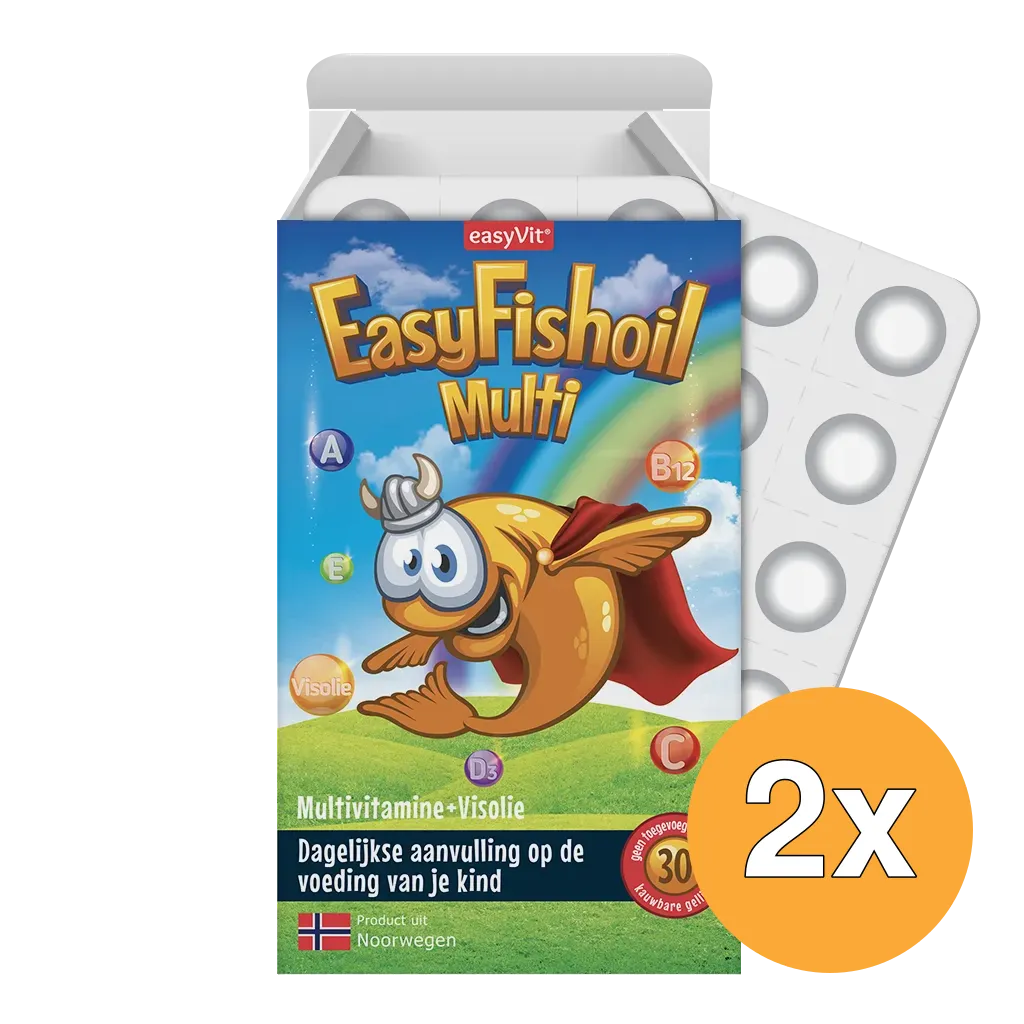 2x Easyvit Easyfishoil multi (30 kauwtabletten)