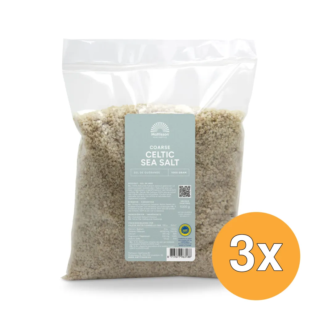 3x Mattisson Keltisch Zeezout Celtic Sea Saltgrof (1000 gr)