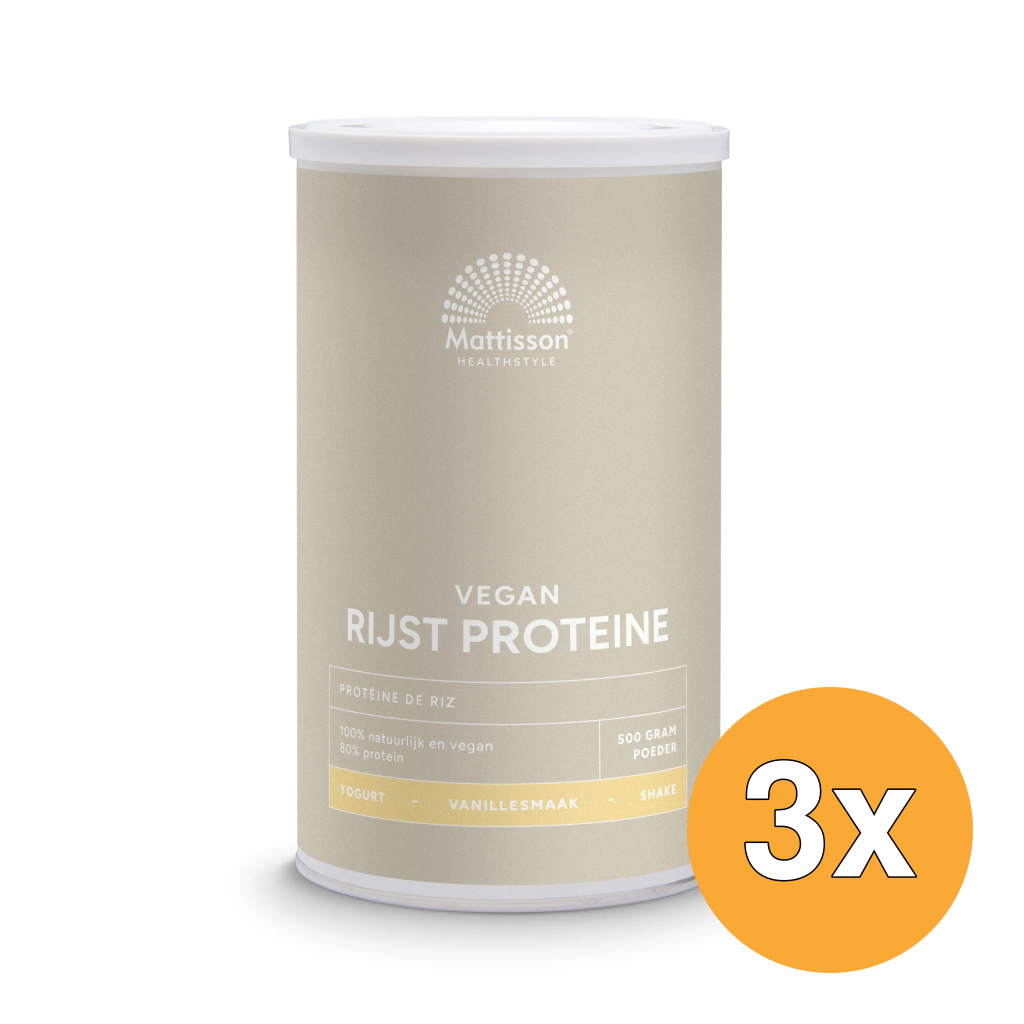 3x Mattisson Absolute Rijst Proteine Vanille Vegan 80% Bio (500 gr)