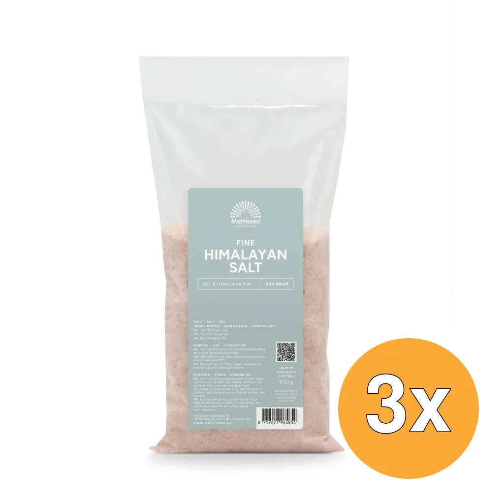 3x Mattisson Himalaya Zout Fijn Navulzak (500 gr)