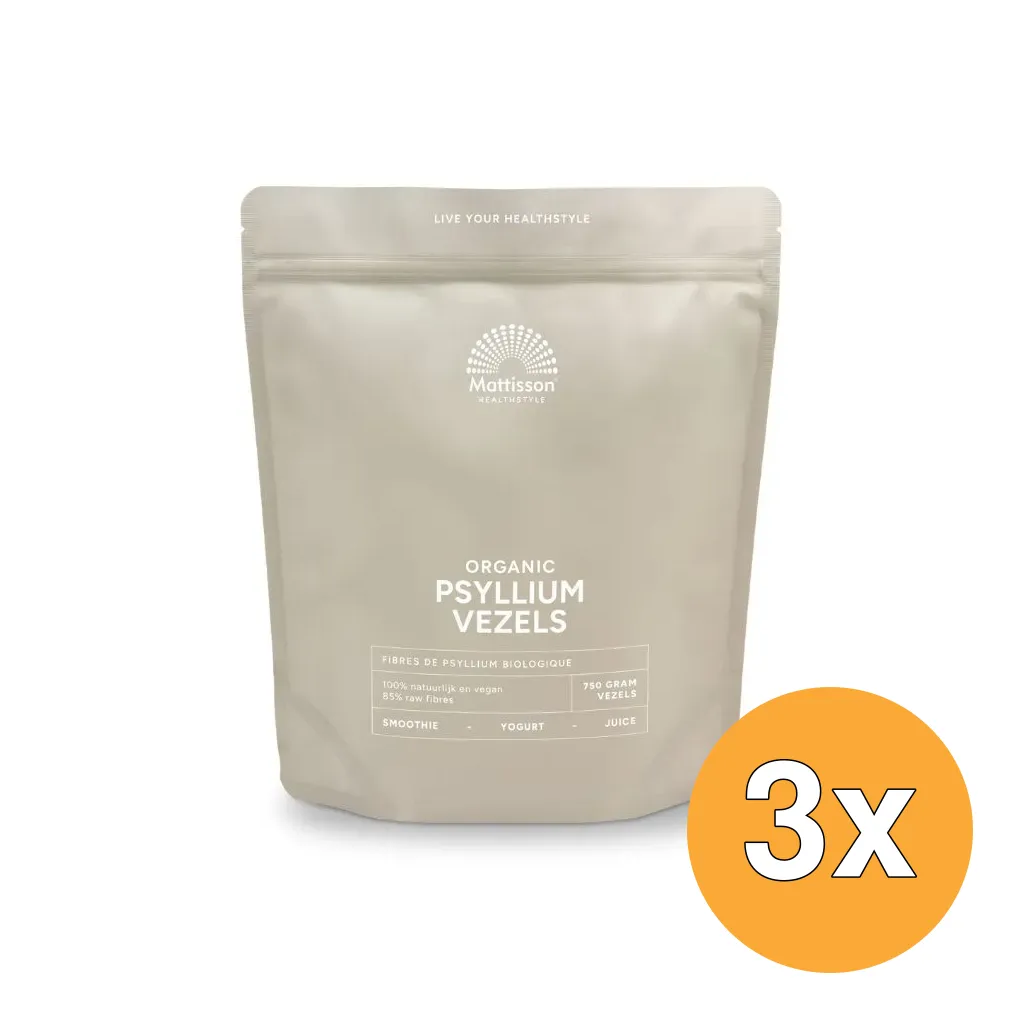 3x Mattisson Organic Psylliumvezels (750 gr)