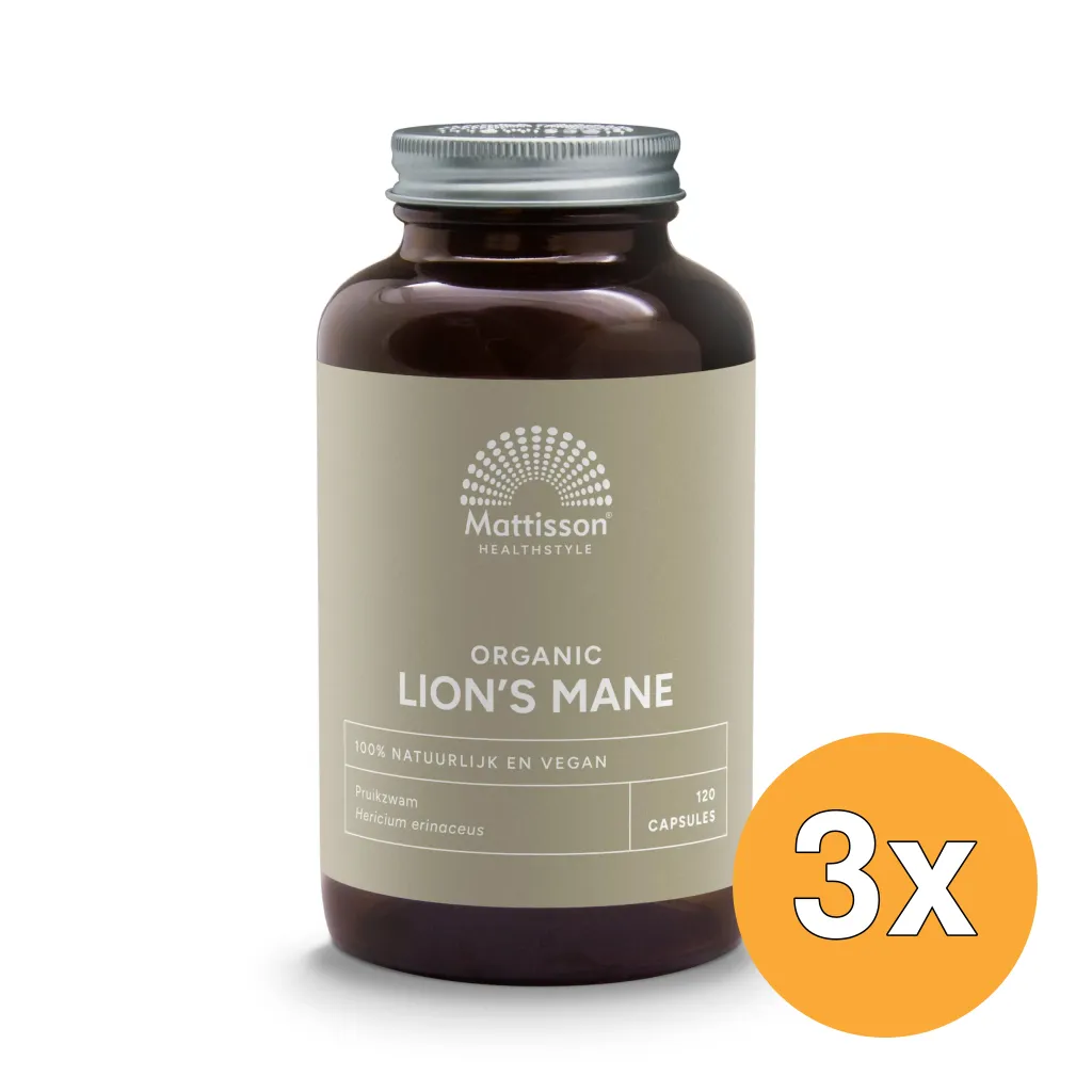 3x Mattisson Biologische Lion'S Mane 500Mg (120 capsules)