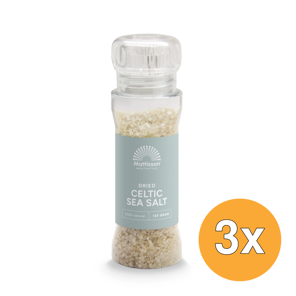 3x Mattisson Keltisch Zeezout Gedroogd Molen (125 gr)