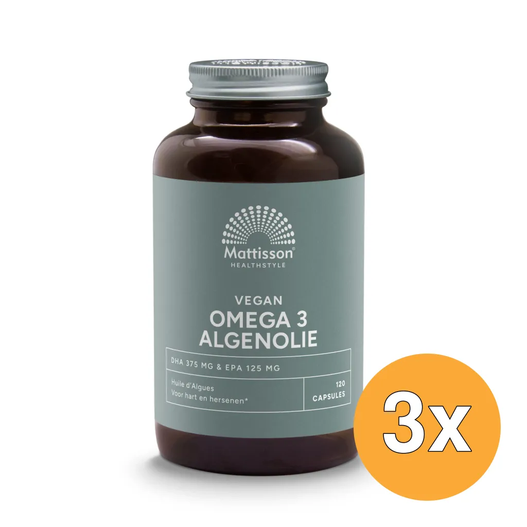 3x Mattisson Vegan Omega 3 Algenolie Dha 37 5Mg Epa 125Mg (120 softgels)