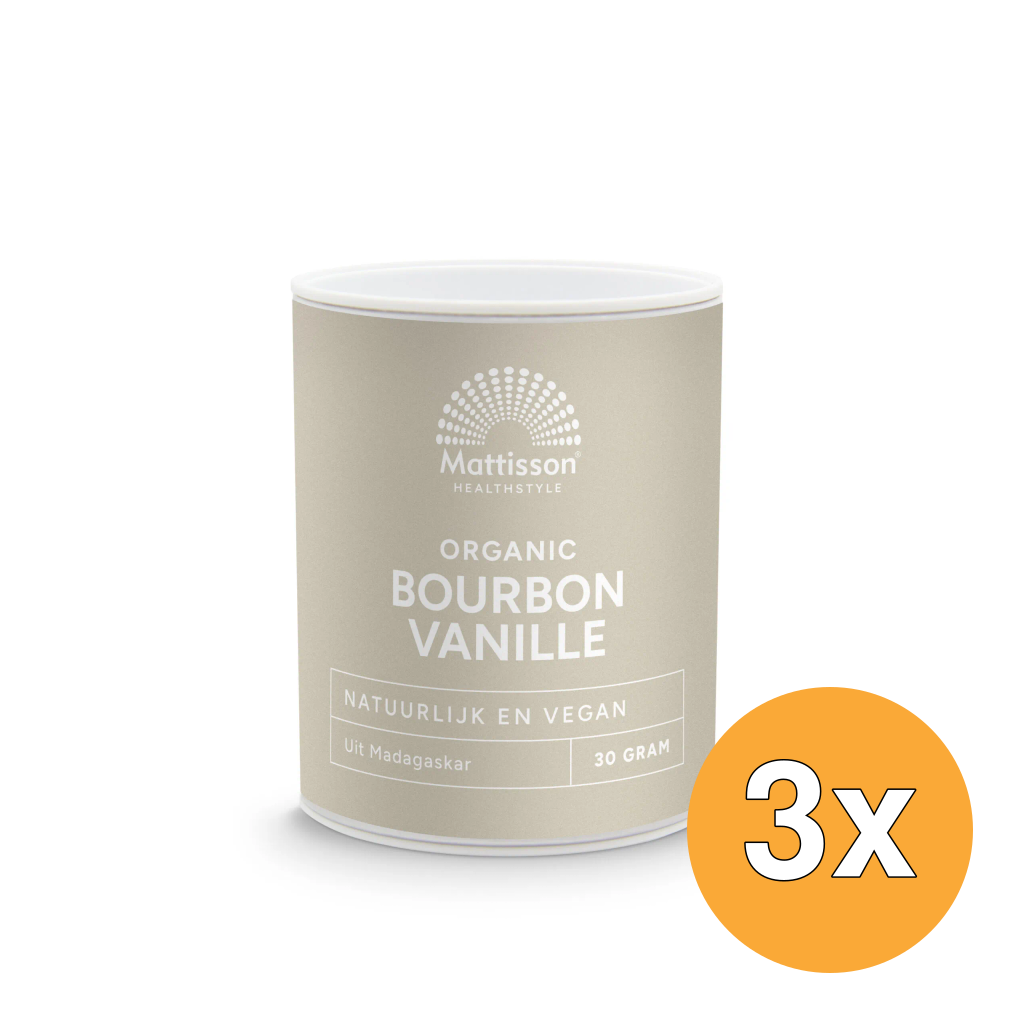 3x Mattisson Bourbon Vanille Poeder Bio (30 gr)