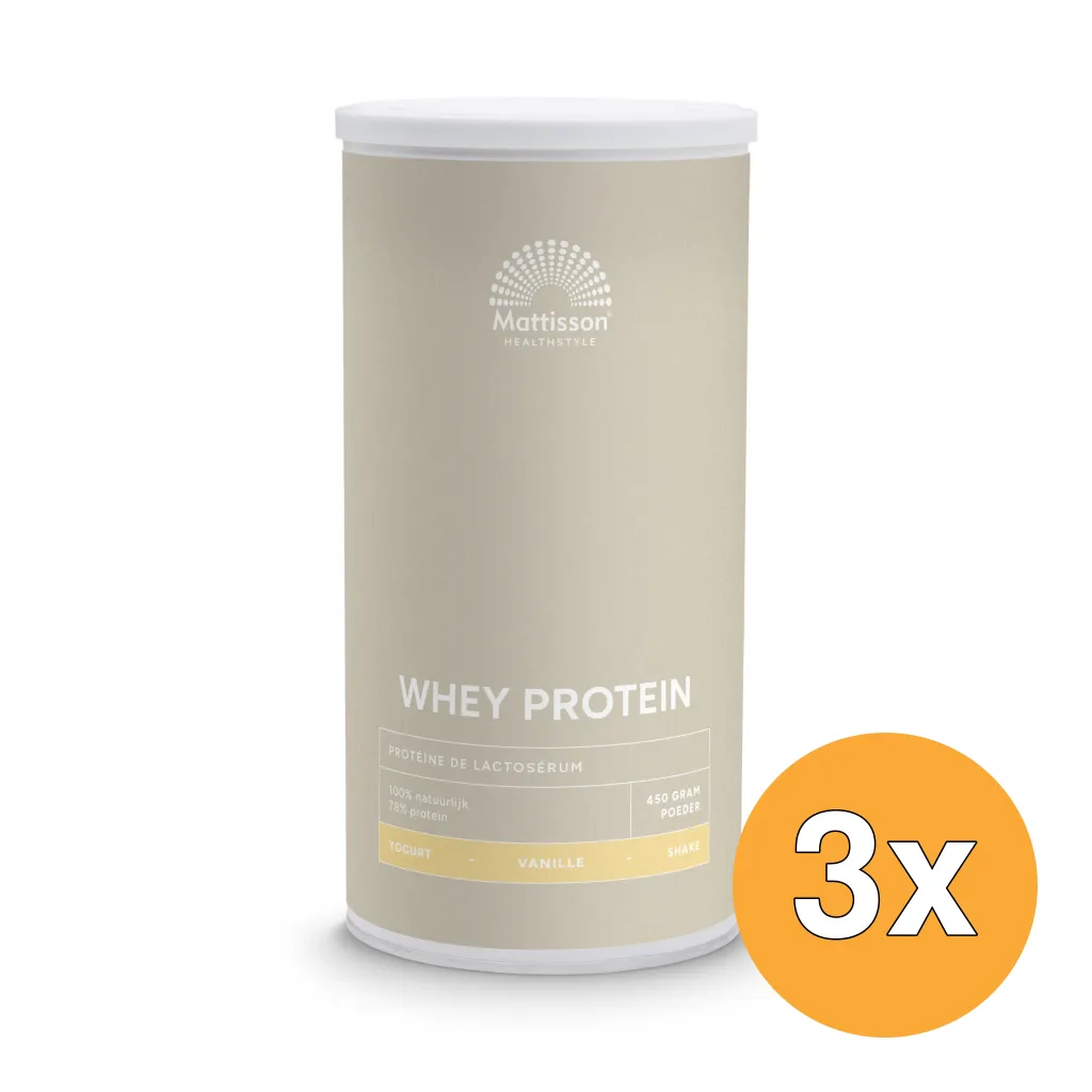 3x Mattisson Sport Wei Whey Proteine Concentraat Vanille (450 gr)