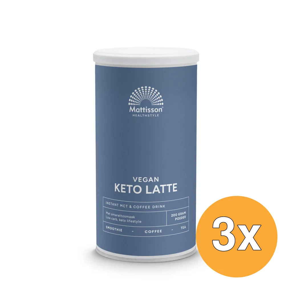 3x Mattisson Vegan Keto Latte Instant Mct & Coffee Drink (200 gr)