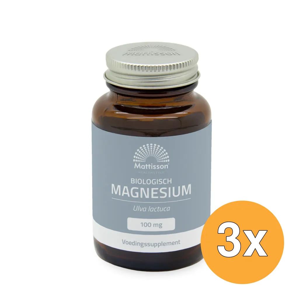 3x Mattisson Biologische Magnesium 100 mg (60 capsules)