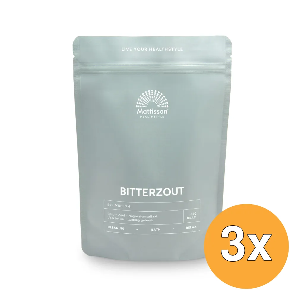 3x Mattisson Bitterzout Epsom Zout Magnesiumsulfaat (650 gr)
