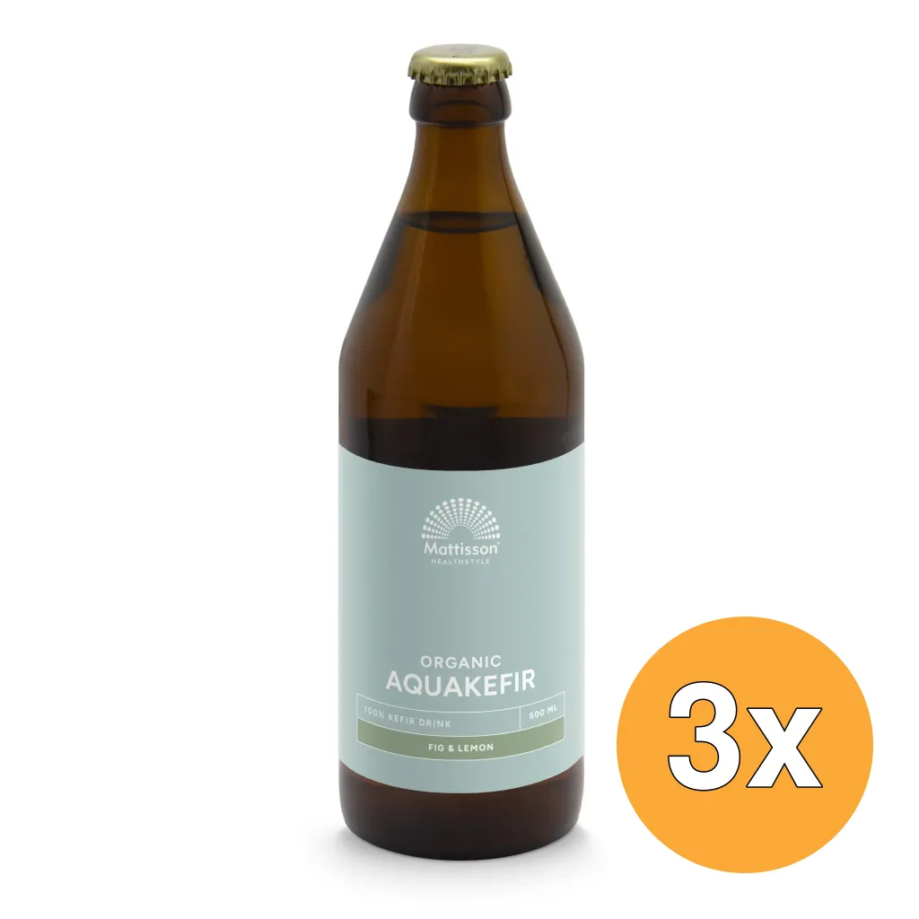 3x Mattisson Organic Aquakefir Fig & Lemon Bio (500 ml)