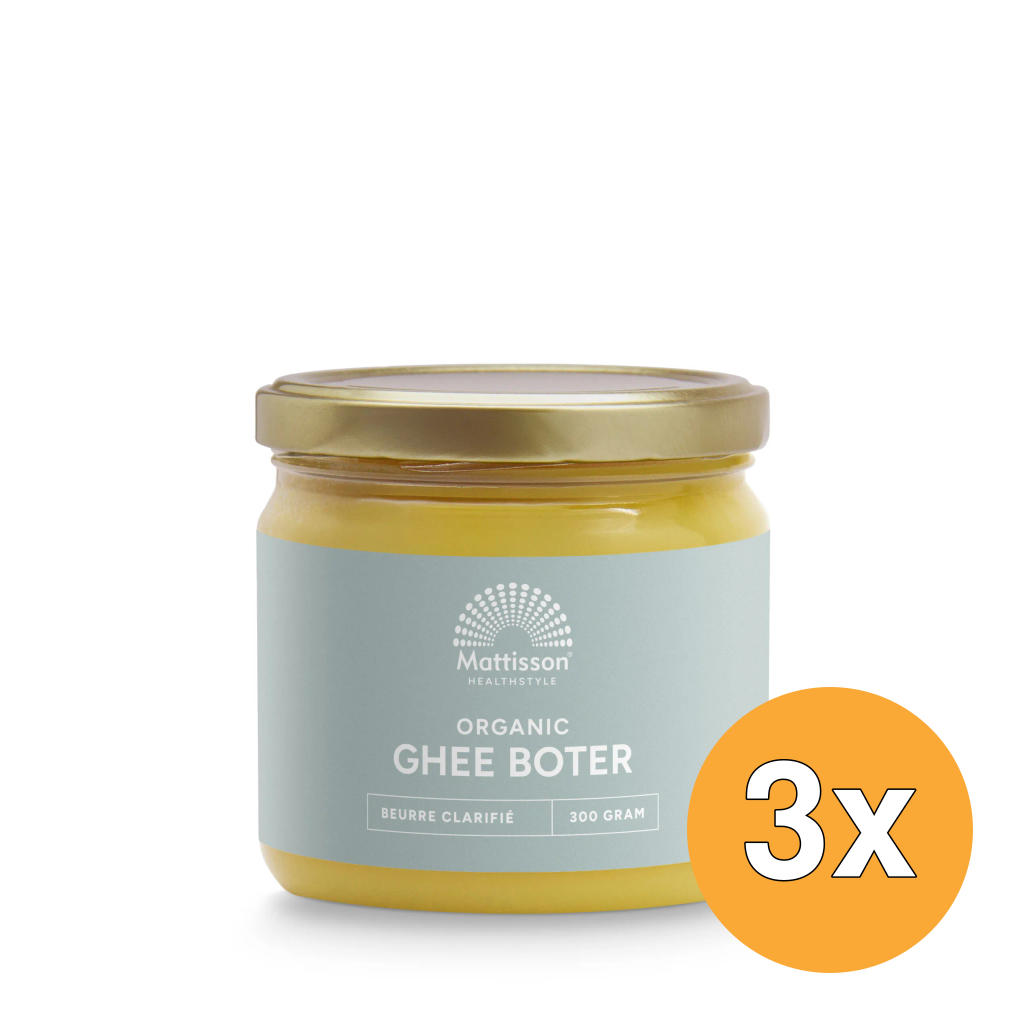 3x Mattisson Ghee Geklaarde Boter Bio (300 gr)