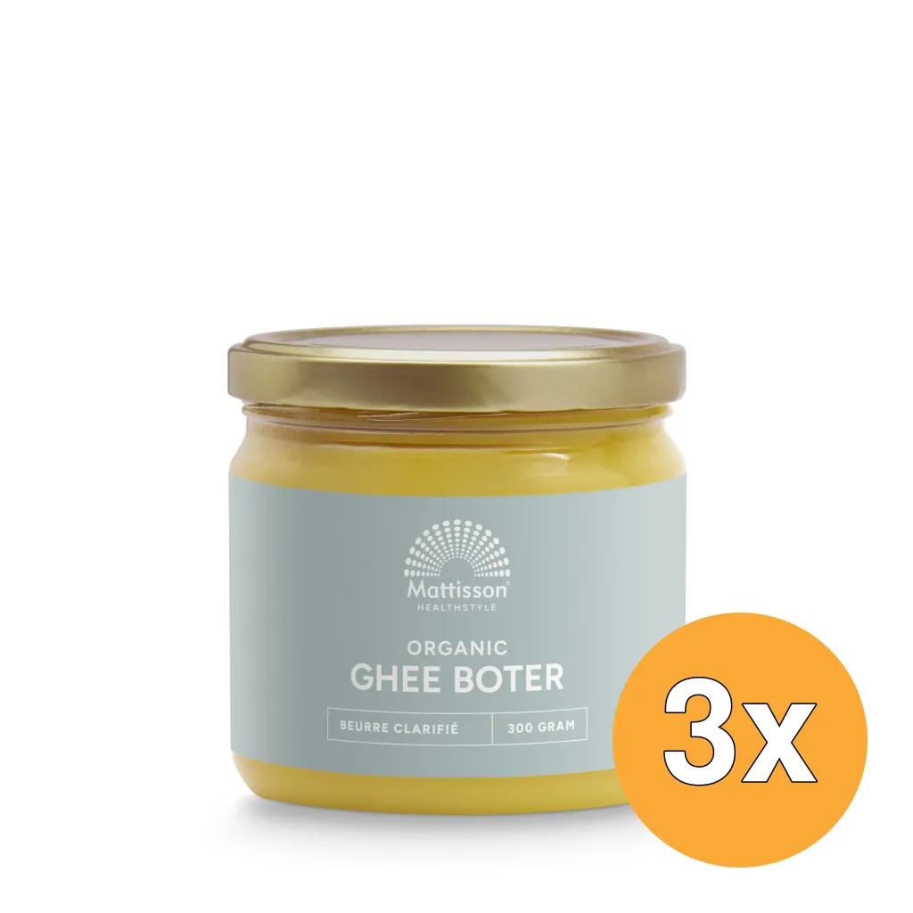 3x Mattisson Ghee Geklaarde Boter Bio (300 gr)