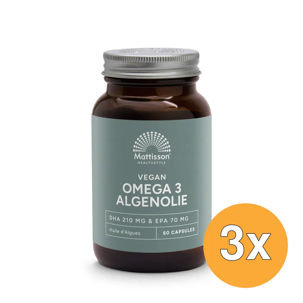 3x Mattisson Vegan Omega-3 Algenolie Dha 210Mg Epa 70Mg (60 vega capsules)