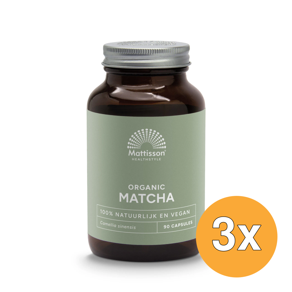 3x Mattisson Matcha 500Mg Camillia Sinensis Bio (90 vega capsules)