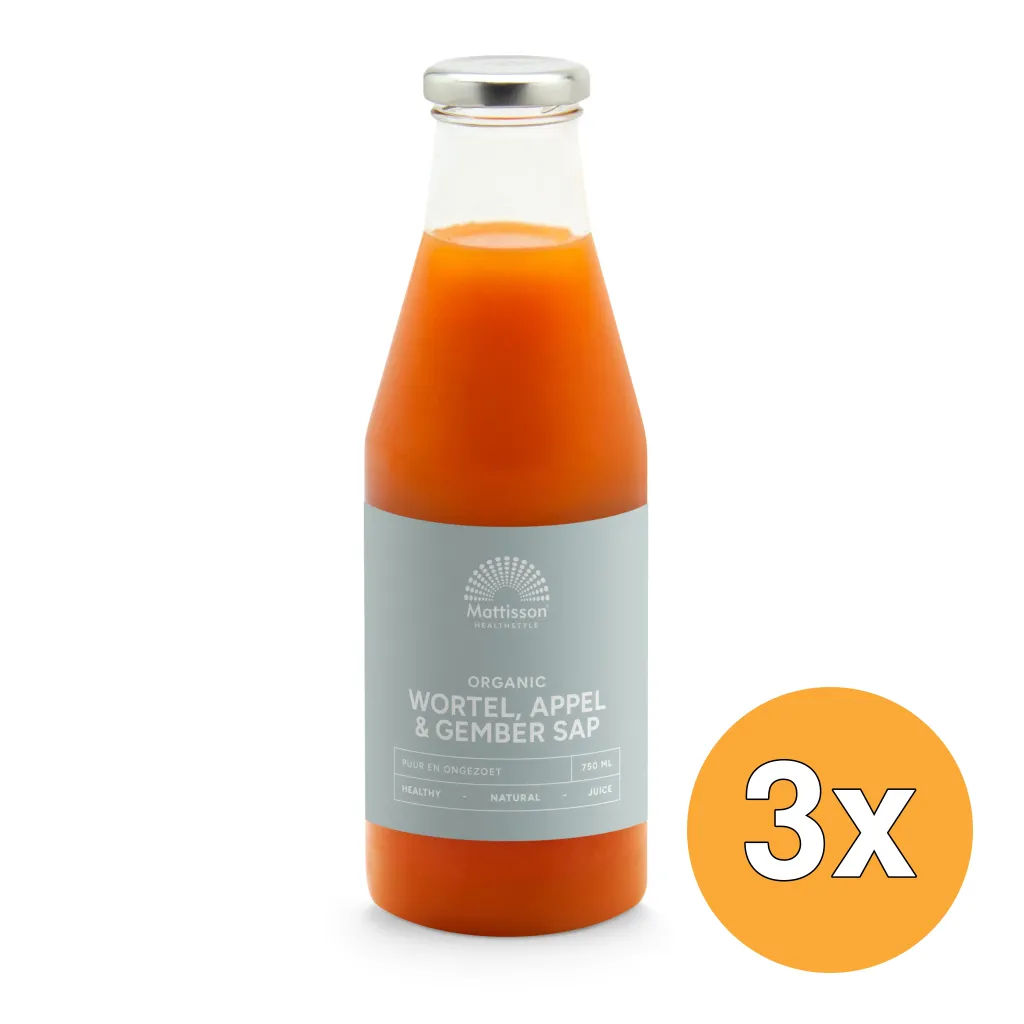 3x Mattisson Wortel Appel & Gembersap Bio (750 ml)