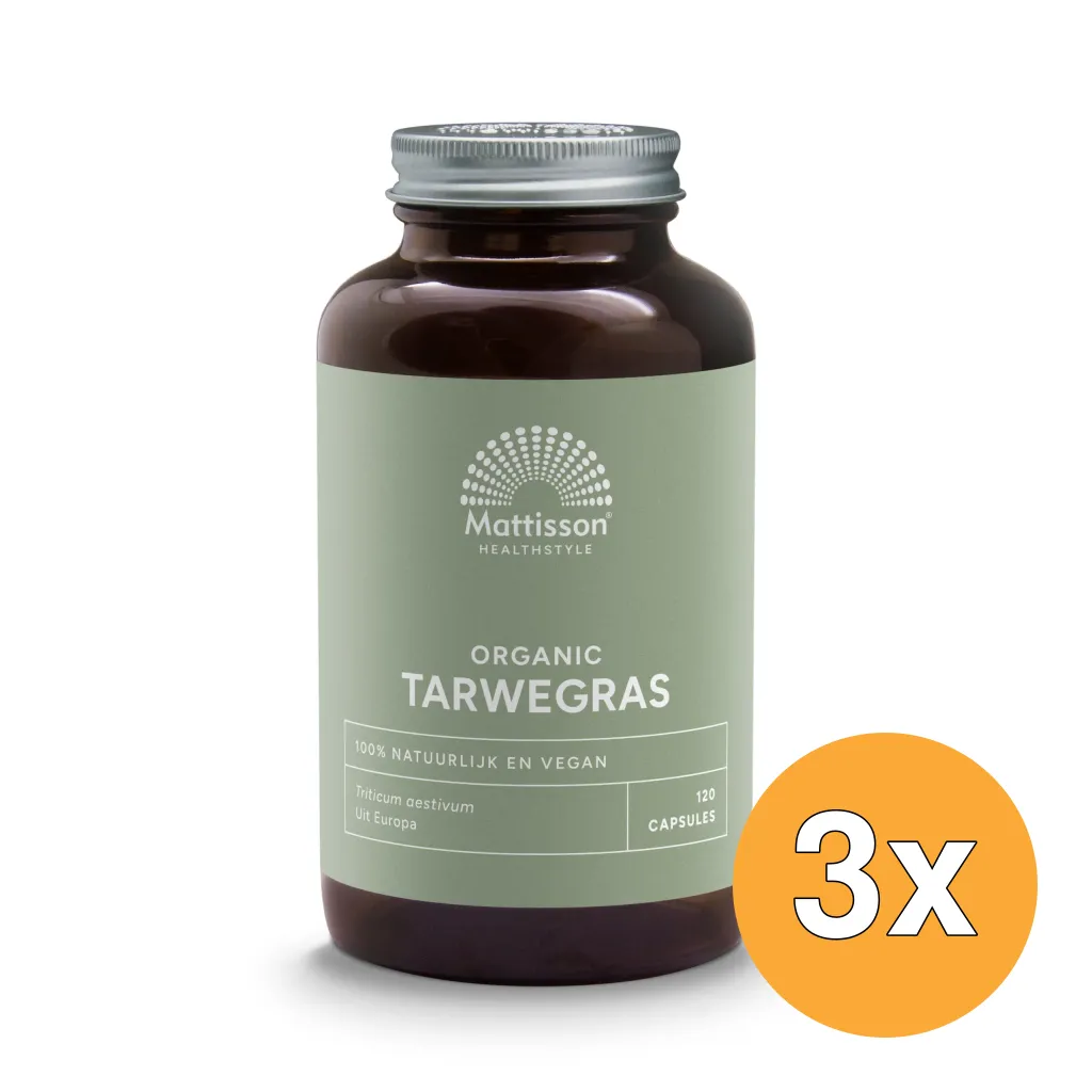 3x Mattisson Organic Tarwegras 600Mg (120 capsules)
