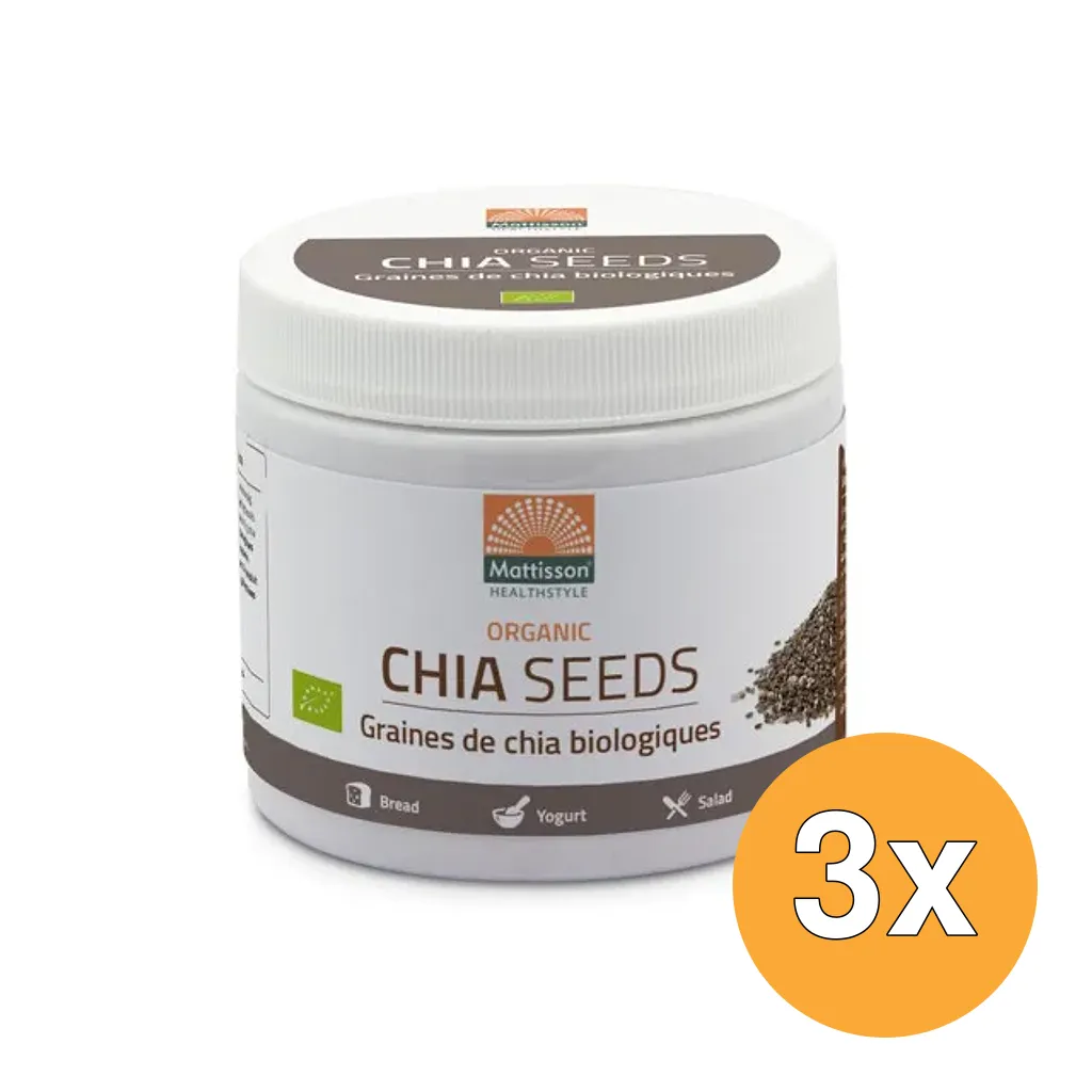 3x Mattisson Absolute Chia Zaad Raw Bio (250 gr)