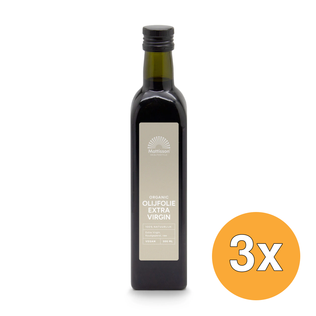 3x Mattisson Organic Olijfolie Extra Virgin (500 ml)