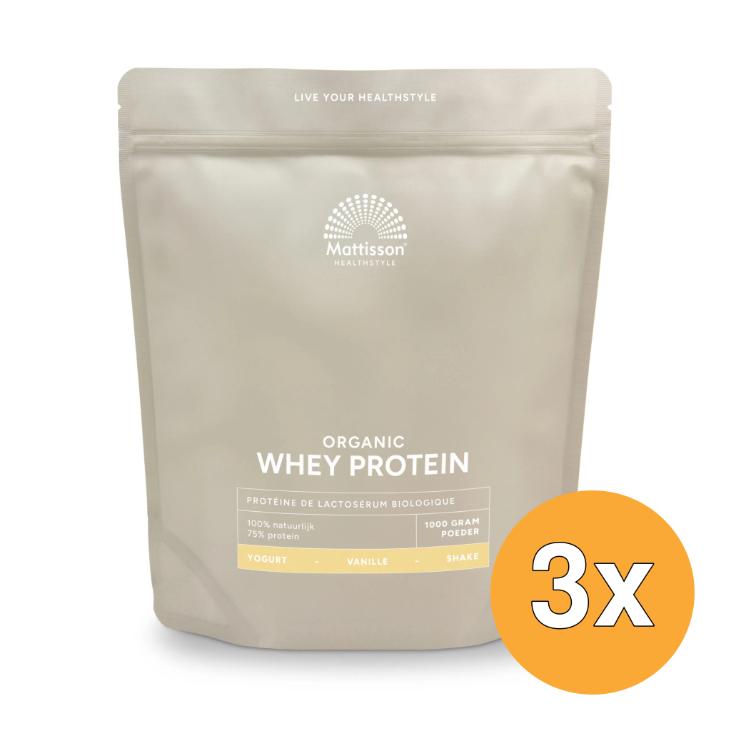 3x Mattisson Whey Proteïne Poeder Vanille 75% (1000 gr)