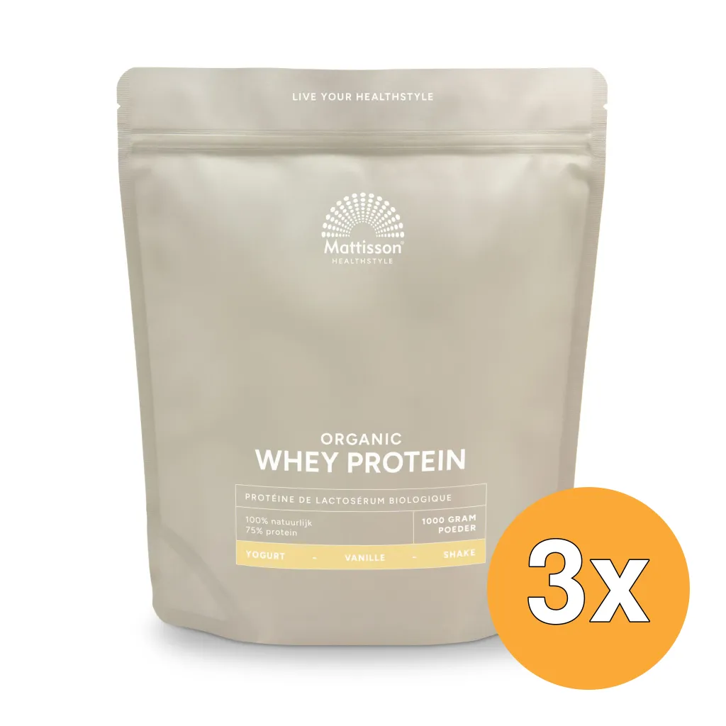 3x Mattisson Whey Proteïne Poeder Vanille 75% (1000 gr)