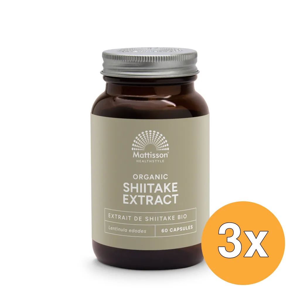3x Mattisson Shiitake Extract 400Mg Bio (60 vega capsules)