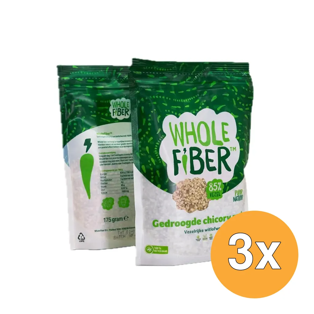 3x WholeFiber Gedroogde Chicory Root (175 gr)