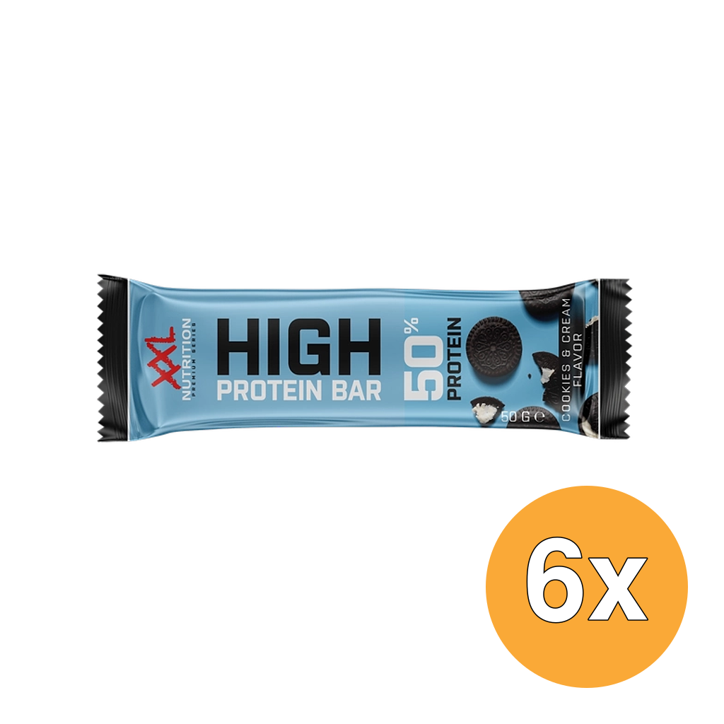 6x XXL Nutrition High Proteine Bar Cookies & Cream (50 gr)