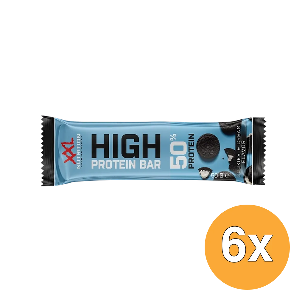 6x XXL Nutrition High Proteine Bar Cookies & Cream (50 gr)